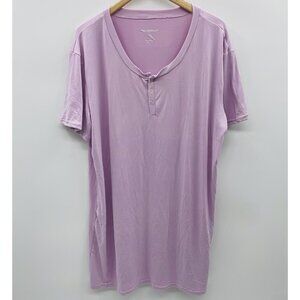 Real Essentials Womens Size 2XL Short Sleeve Henley Nightgown Sleep Shirt 1086